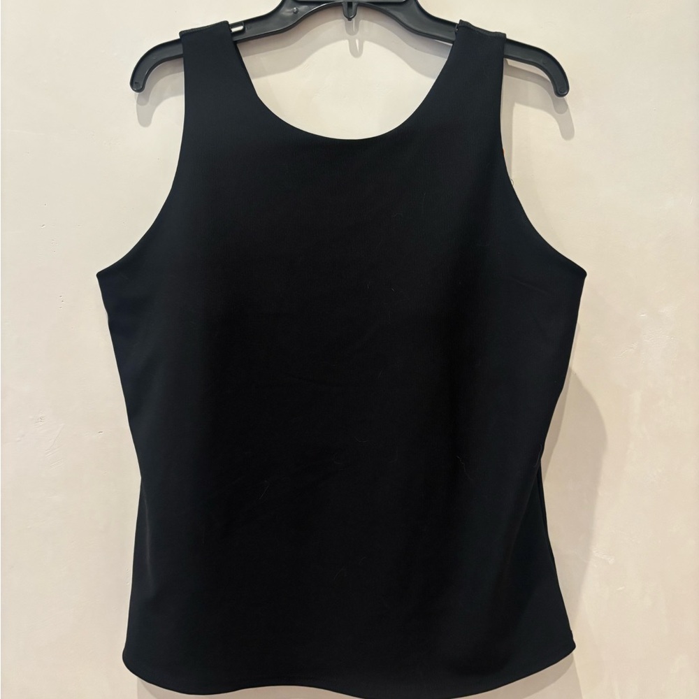 32 Degrees Black Ribbed Sleeveless Crewneck Tank (with bra)- Women - Picture 4 of 5